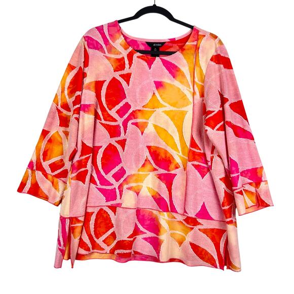 Ali Miles Textured Colorful Art To Wear Boxy Women's Pullover Top XL - Picture 1 of 9